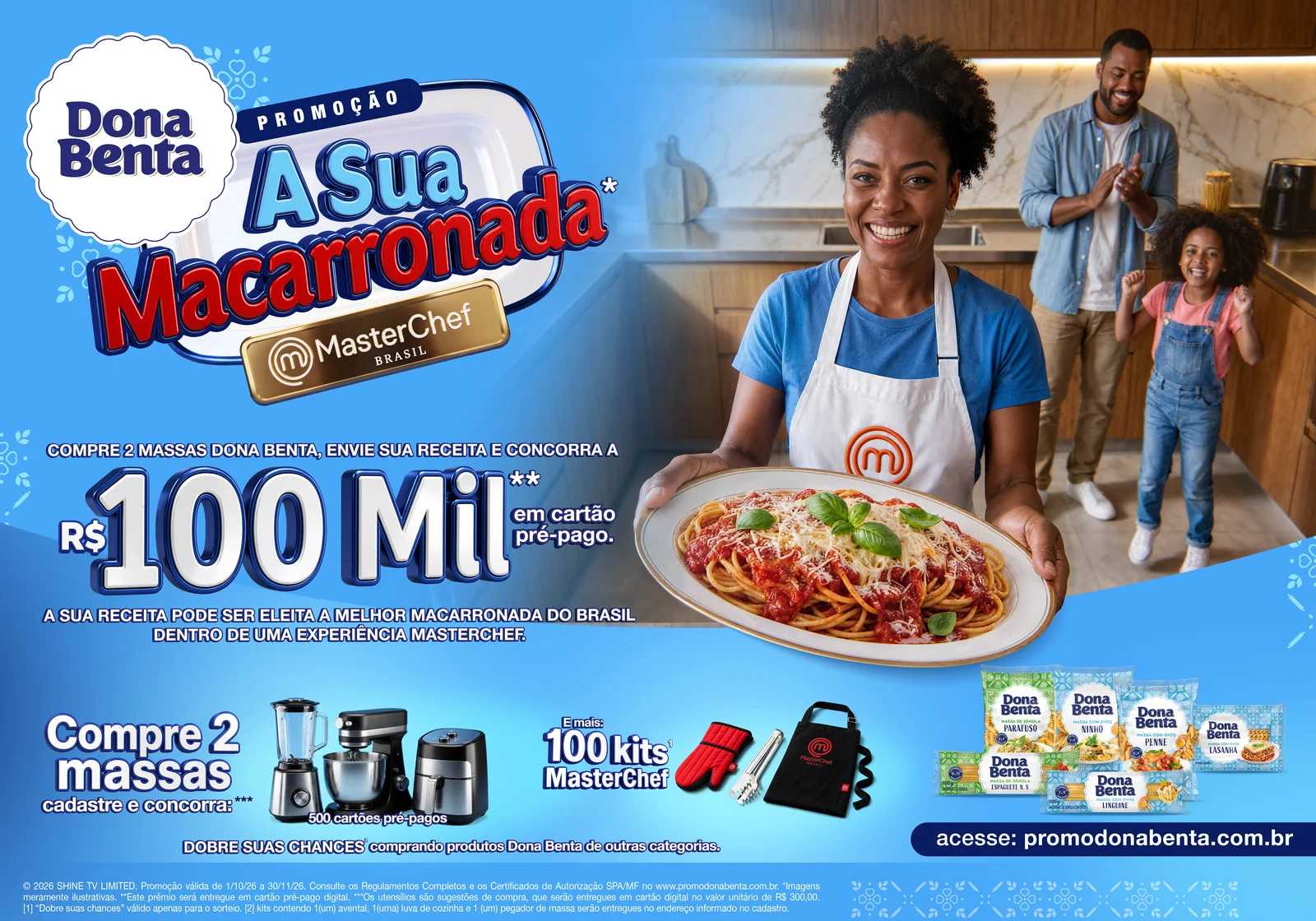 Dona Benta e MasterChef premiam melhor macarronada com R$ 100 mil