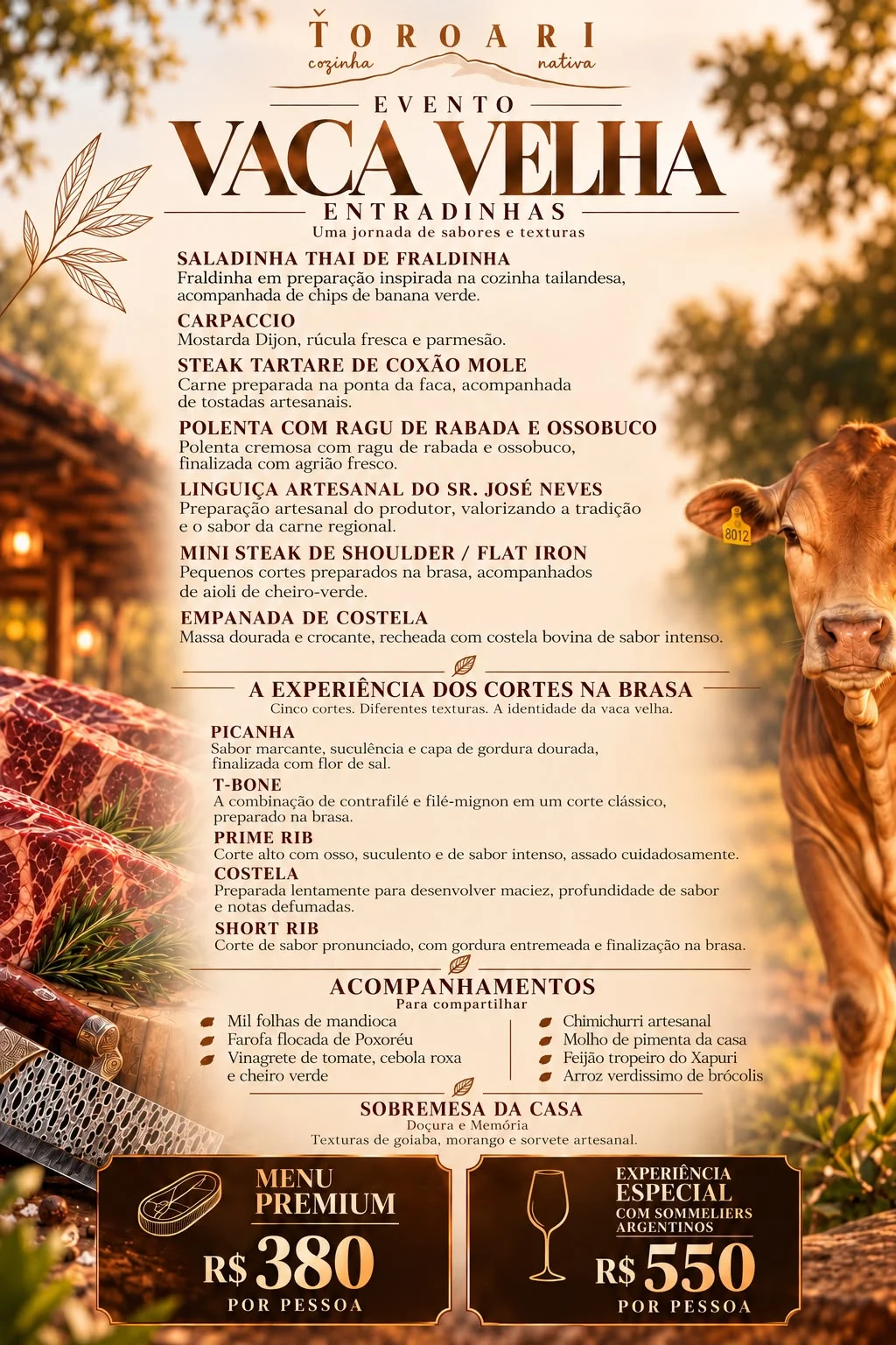 Encontro une assado argentino e carne de vaca velha mato-grossense